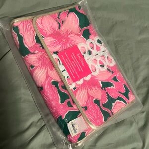 Lilly Pulitzer Pink and Green Floral Clutch